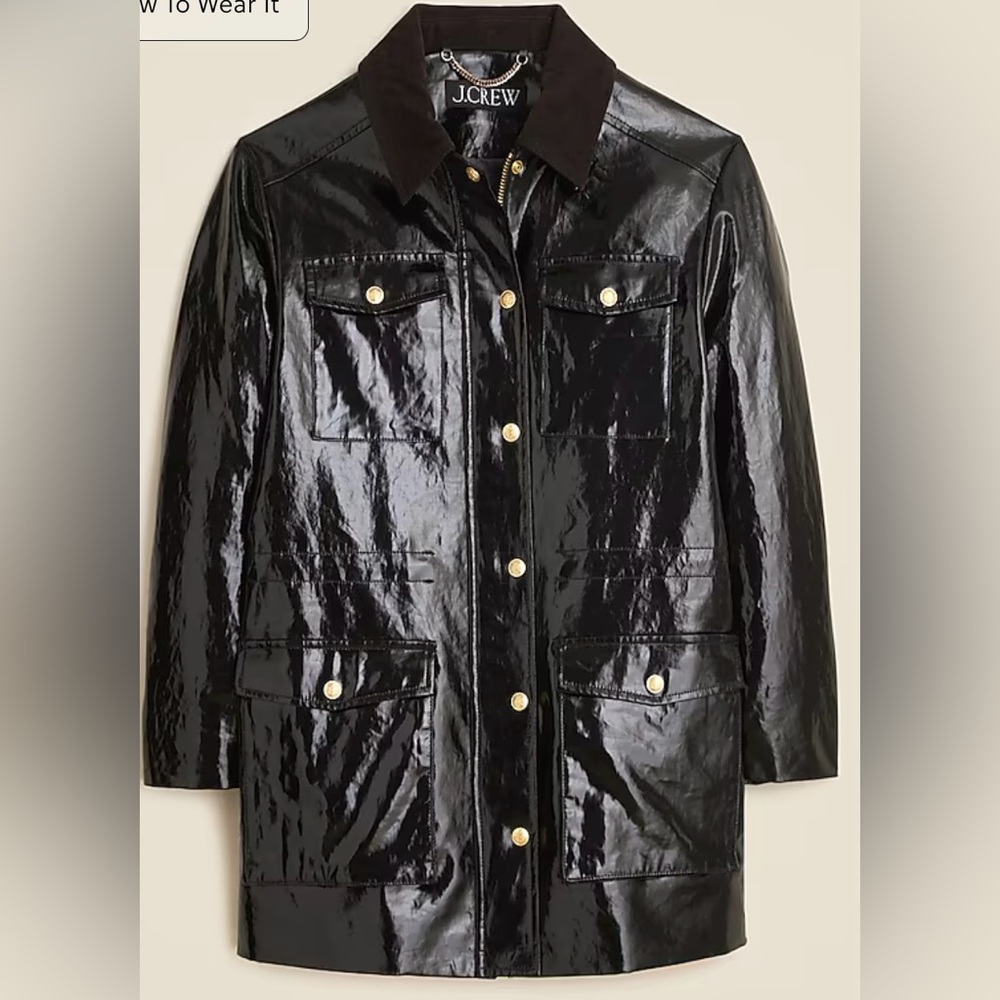 J.Crew Collection Barn Jacket in laminated linen